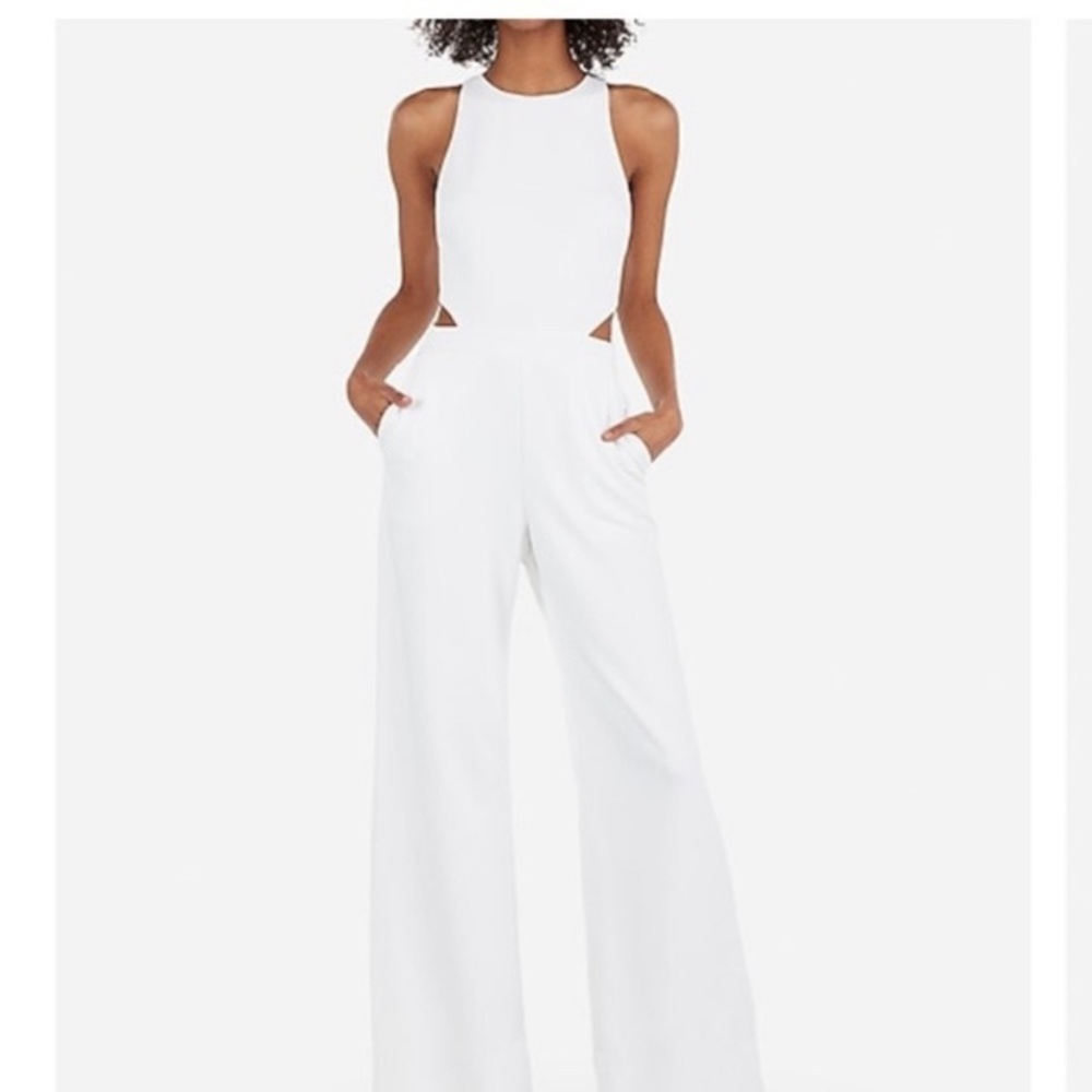 NWOT Express White Jumpsuit